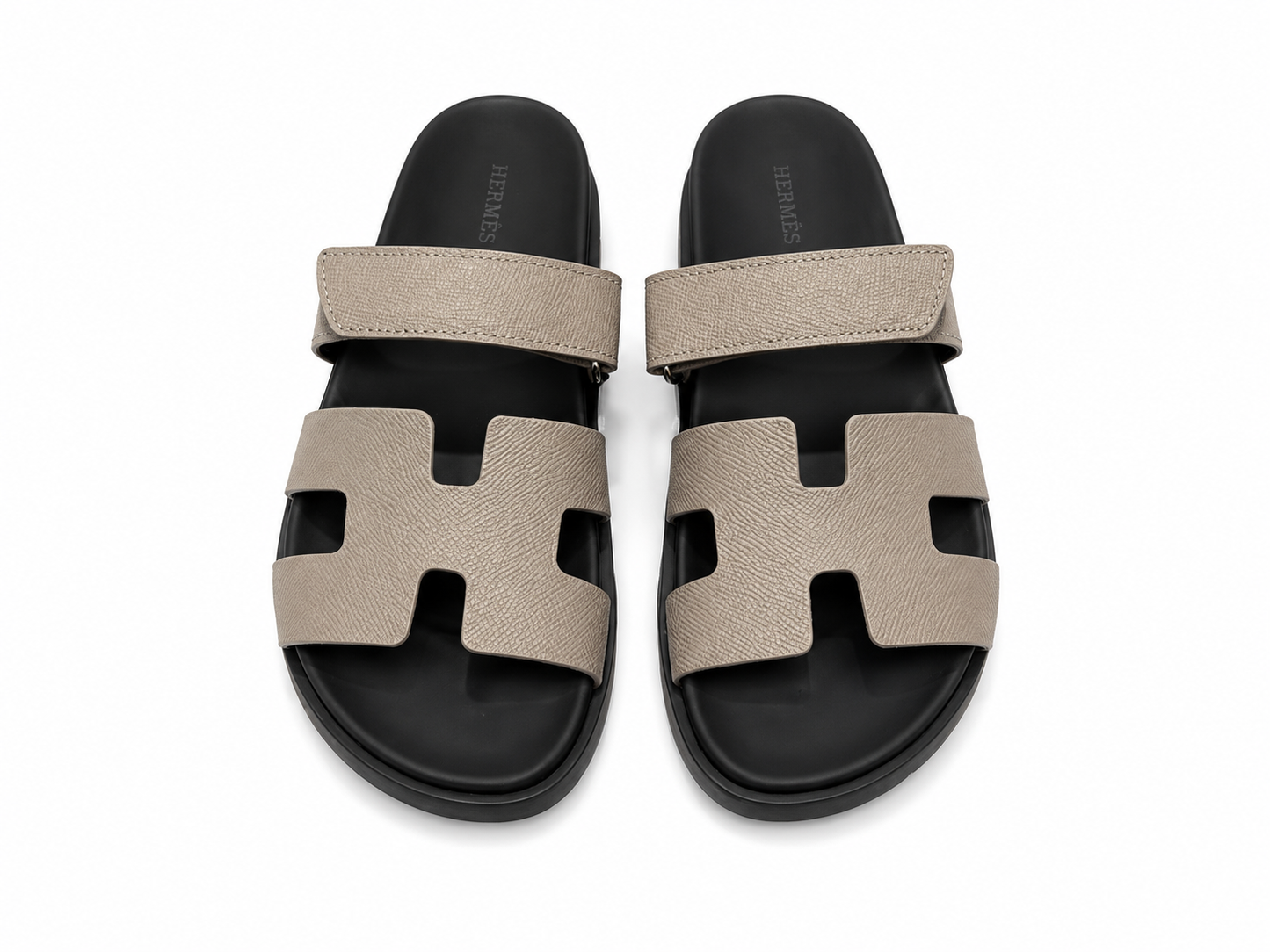"H" Cut Leather Slides