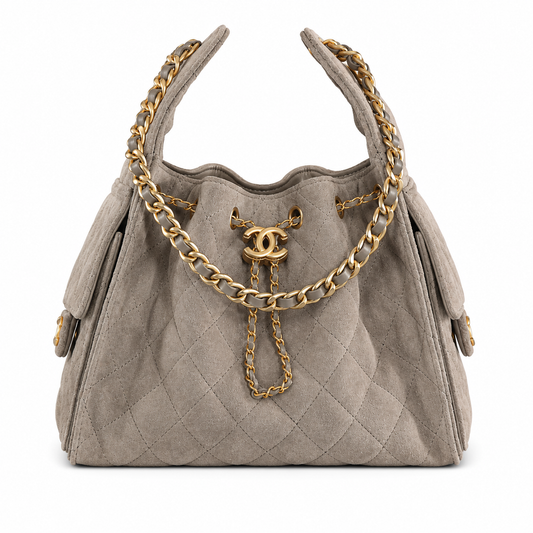 "CC" Quilted Bucket Bag