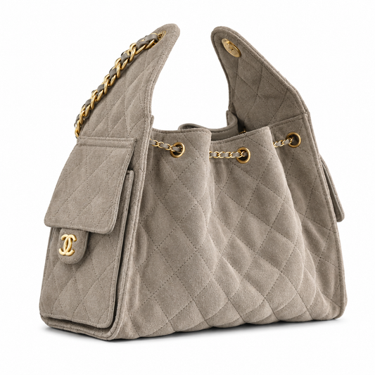 "CC" Quilted Bucket Bag