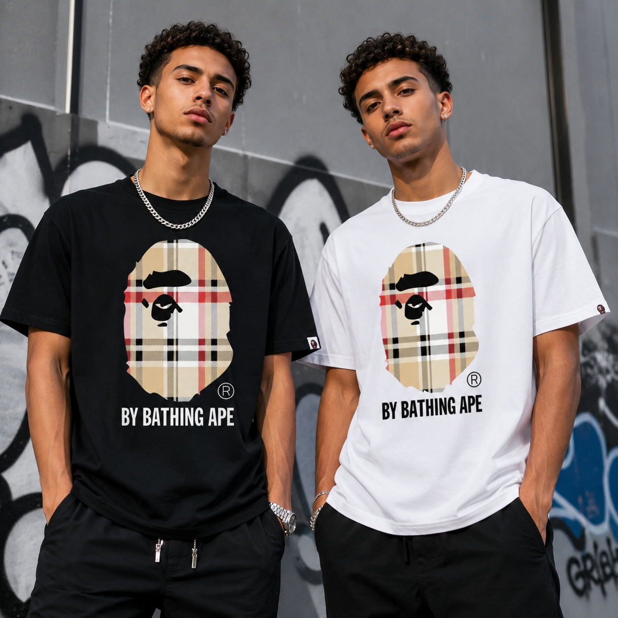 "AP" Statement Tee – Schwarz / Weiß